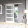 Abhishekh 81.75'' x 87.63'' Solid + Manufactured Wood Glass with Installation Hardware Kit Barn Door
