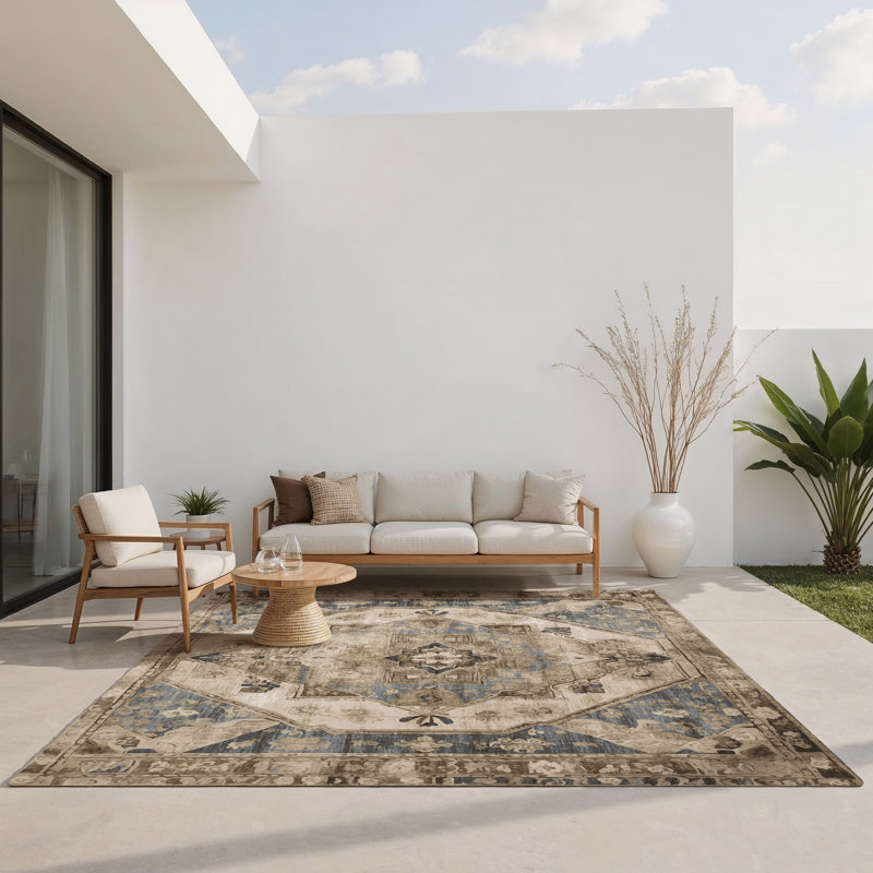 Rustic Grandeur Indoor And Outdoor Area Rug, Rectangle 5' x 7'