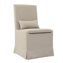 Caracole Barrel Roll Beige Performance Velvet Solid Back Caster Dining Side  Chair