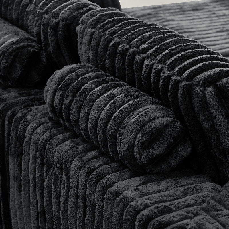 Canapés modulaires noirs peu encombrants, conception luxueuse en tissu pour la vie moderne