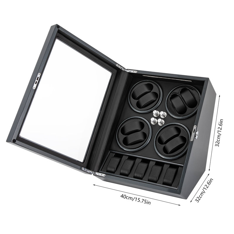 12.6" Watch Display Box Automatic Rotation 8+5 Watch Winder Box With Lock Gift