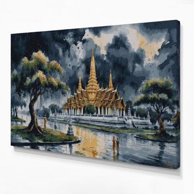 Cities Vientiane Laos Blue Canvas Wall Art