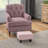 Ottoman Foot Rest, Small Foot Stool with Linen Fabric Upholstery and Plastic Legs, Cube Ottoman for Living Room-31207528