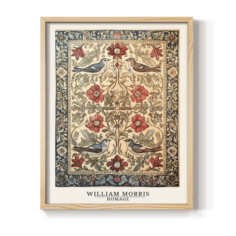WM MORRIS Series CCCXCI Framed Print - Solid Wood, Naturel, H 11 po x l 9 po