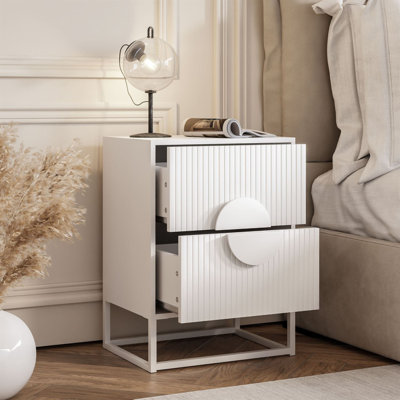 40cm W Metal Bedside Table