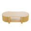 Ensemble de 3 tables basses et tables d'appoint en bois avec portes à fermeture en douceur pour rangement caché