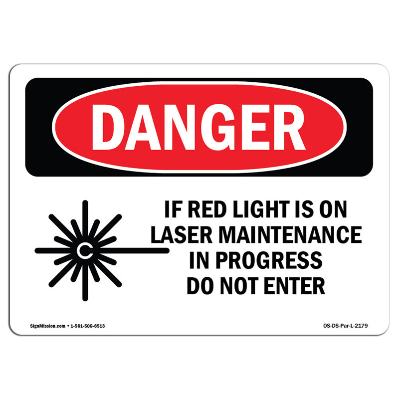 Danger Sign, 12" H x 18" W x 0.1" D