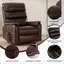 Fauteuil inclinable à deux moteurs avec massage thermique, 350 lb, cuir brun noyer | Noyer brun | Leatheraire