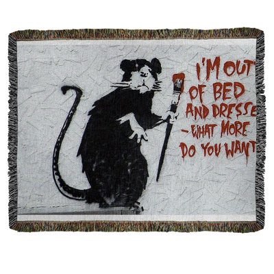 Banksy Graffiti Hand Woven Throw Blanket