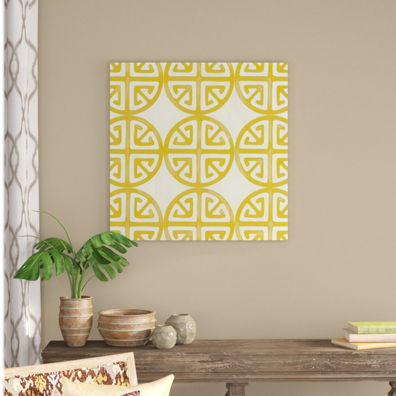 Retro Blockprint I by June Erica Vess - Wrapped Canvas Print, 91cm H x 91cm W