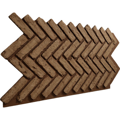 EverStone Herringbone Faux Brick Panel, 46 1/2"W x 25 1/4"H x 1"D, Terracotta Color