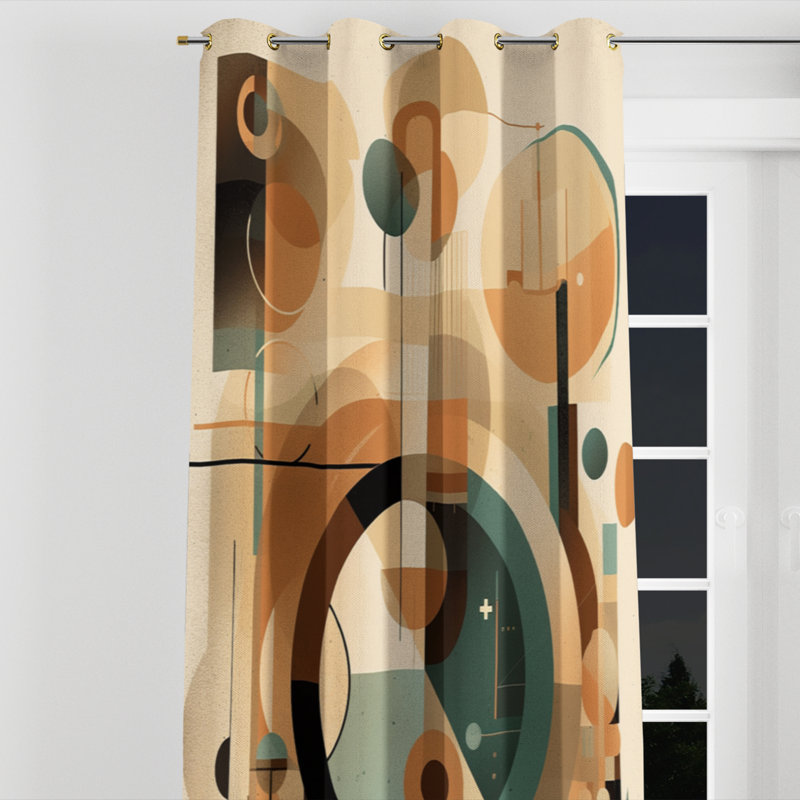 Deckert - Rideau à œillets occultant moderne - 1 panneau, L 52 po x L 90 po, Œillets dorés