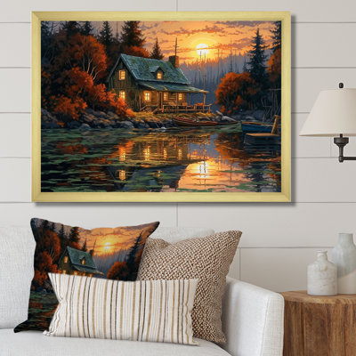 Arvene Autumn Sunset Cottage I - Landscape Cottage Wall Art for Living Room