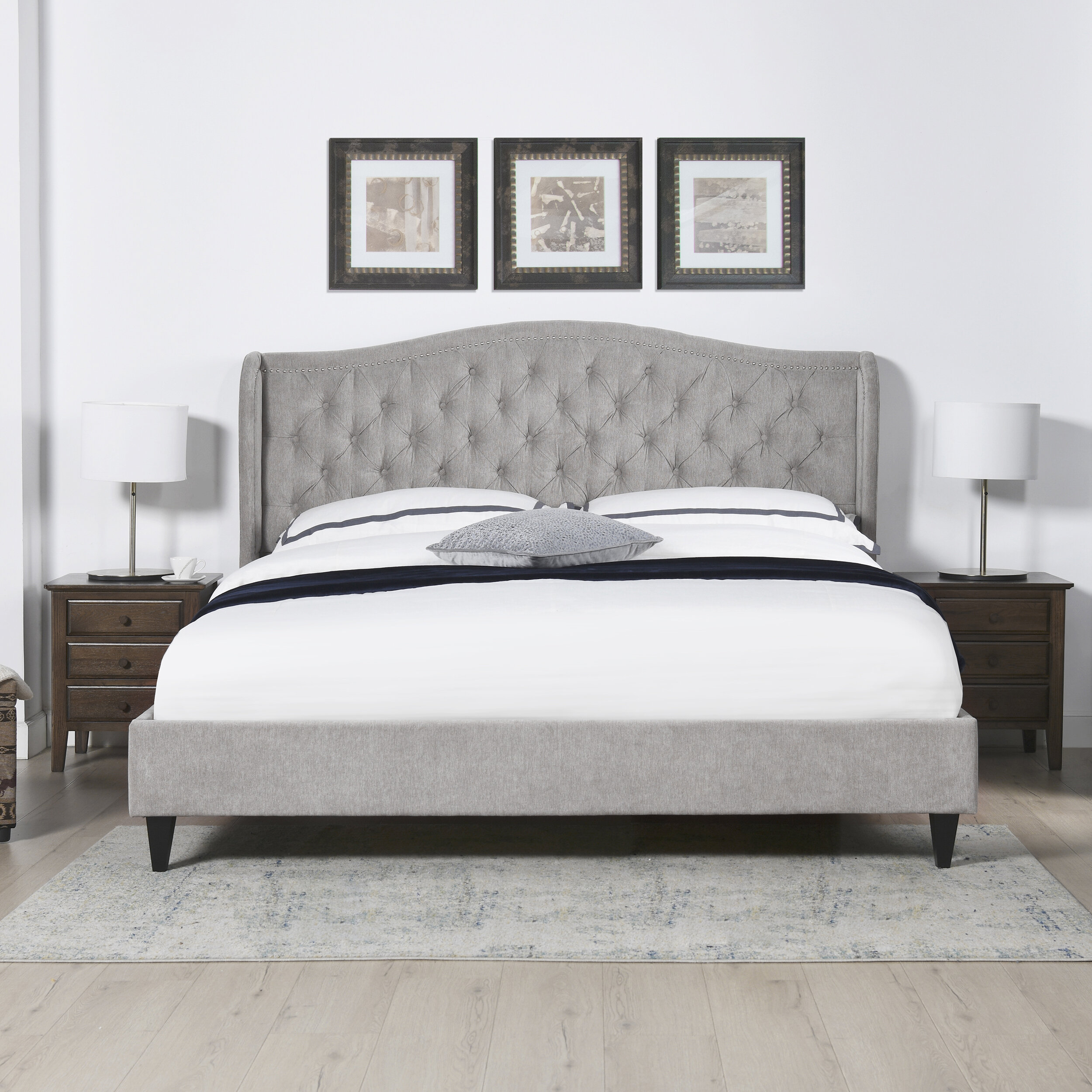 Canora Grey Bigler Upholstered Wingback Bed & Reviews | Wayfair