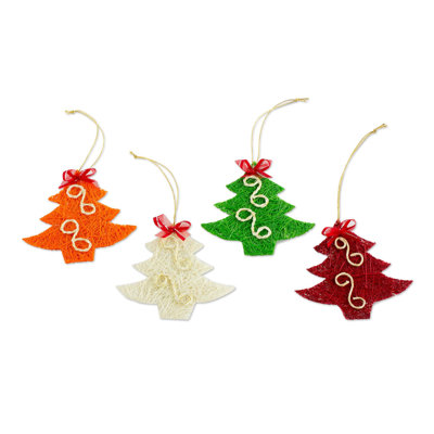 Merry Trees Natural Fiber Christmas Ornaments