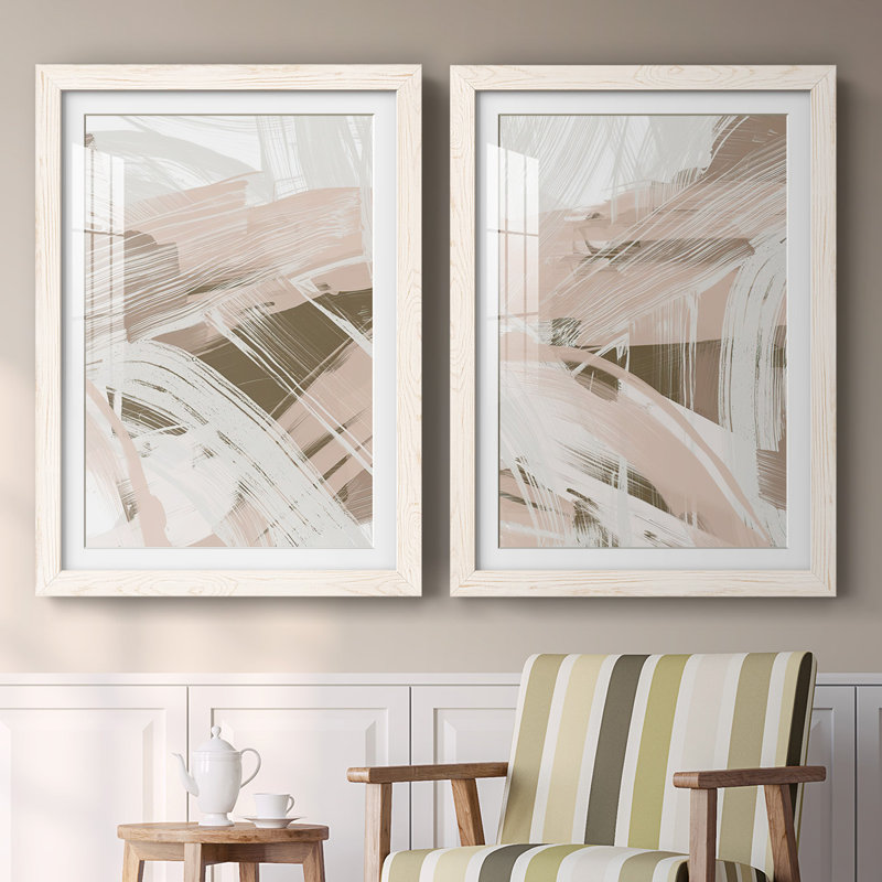«Earthtone Swipe I», reproduction encadrée de qualité supérieure - prête à être accrochée, H 27,5 po x l 75 po x P 1,5 po