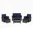 6 Piece Wicker Patio Furniture Sets with Ottoman and Tempered Glass Coffee Table-463673418