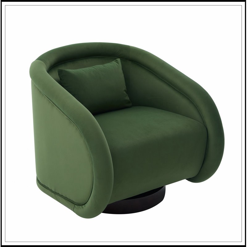 Fauteuil d'appoint pivotant avec assise rembourrée, Green