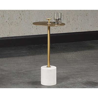 Decosta Concrete Top End Table - Gold