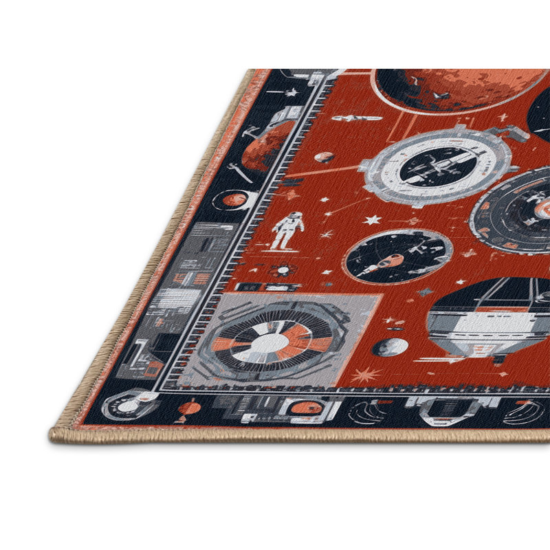 Tapis brun lavable à la machine, Carré 4 pi