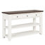 Console en bois de pin massif 48 po, table d'appoint moderne avec 3 tiroirs de rangement et 2 tablettes. Facile à assembler (bleu rétro + plateau brun)-535346411-450073166-452252137
