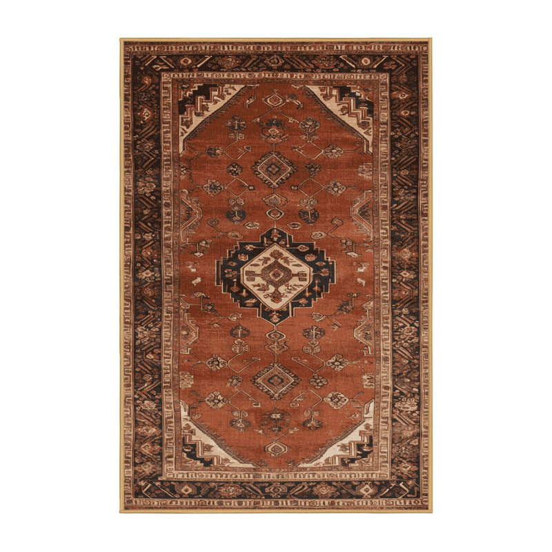 Tapis brun lavable à la machine, Rectangulaire 2 pi x 3 pi