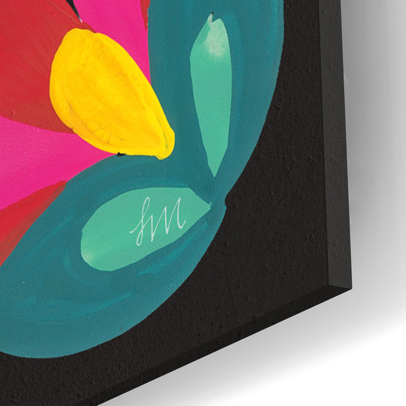 «Floral Fiesta Tile» par Laura Marshall, verre acrylique, H 12 po x l 12 po x P 0,13 po