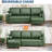 88.9" L-Shape Leather Sectional with Chaise, Green-1113915838