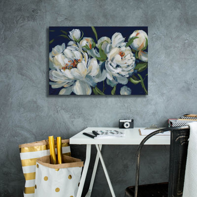 Epic Graffiti 'Peony Season 1 Navy' by Katrina Pete Canvas Wall Art
