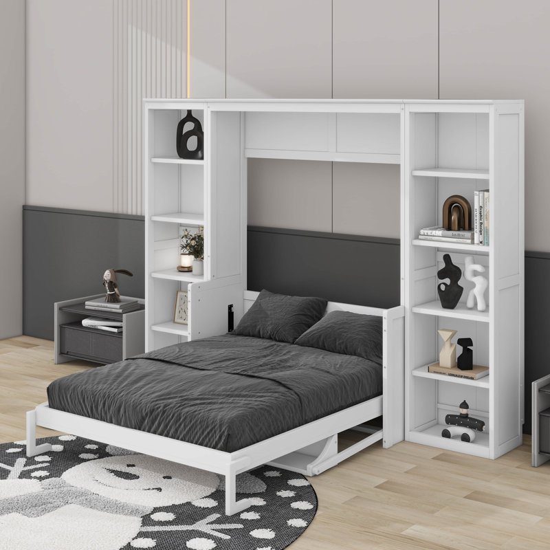 Murphy Bed With Desk And Bookshelf, Full