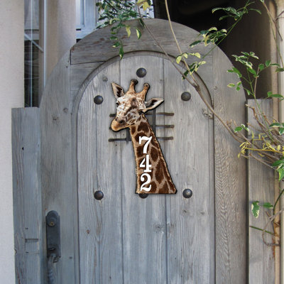 Support mural girafe