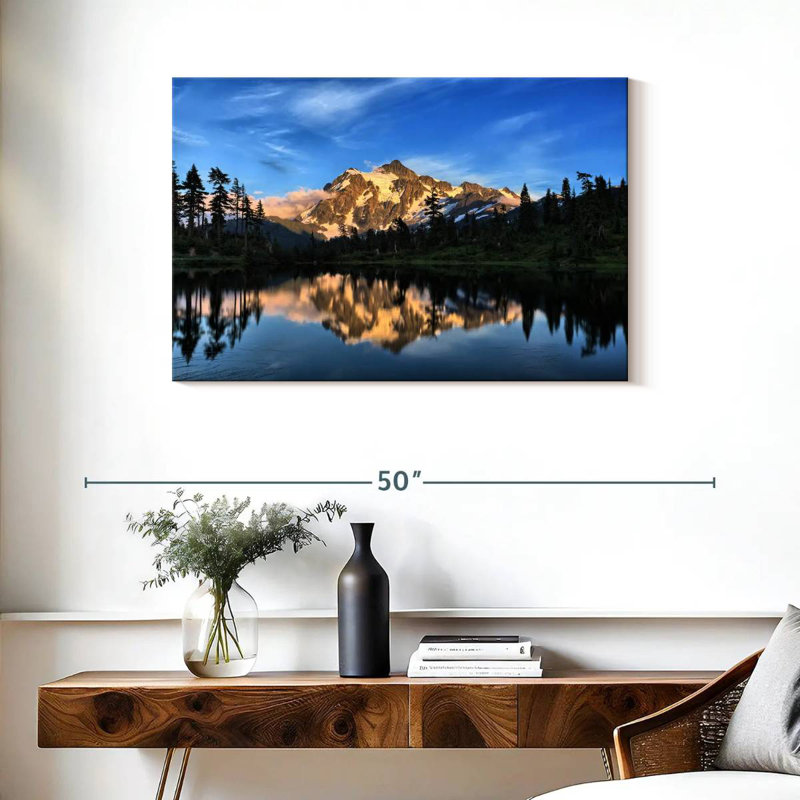 Mont Shuksan sur le lac de l'image, H 24 po x l 36 po