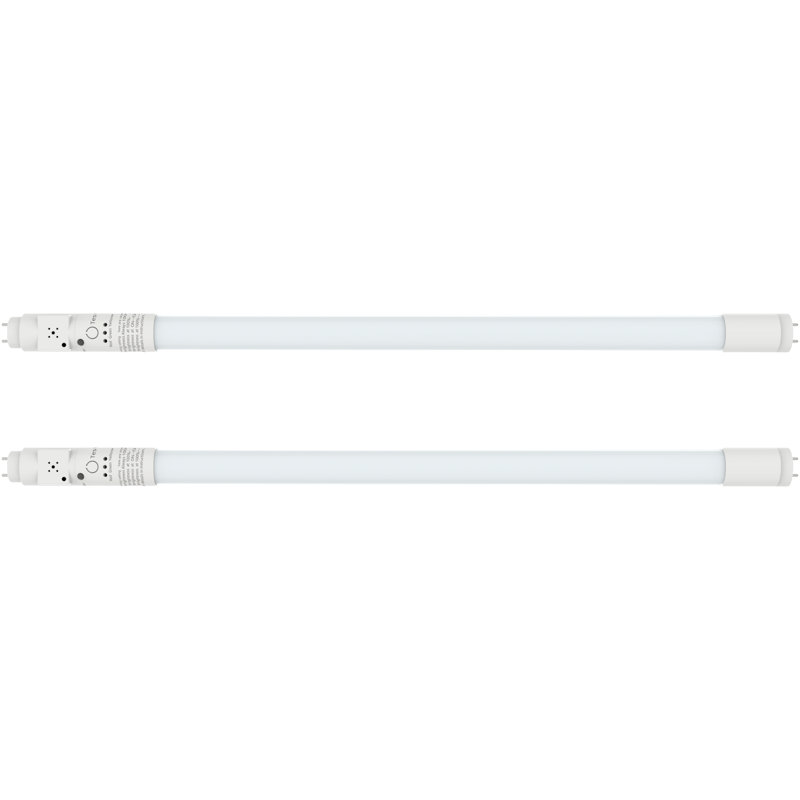 Tube de lumière T8 2FT avec capteur de mouvement à micro-ondes, télécommande, à intensité variable, IP4X, G13, 120V, CCT, 10W, 1000 ML, tube fluorescent de remplacement à DEL de 2 pieds pour magasin, dérivation de ballast, double extrémité, type B, paquet de 2