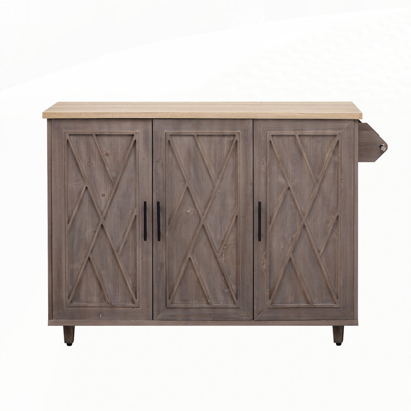 Îlot de cuisine 51,2 po, Brun