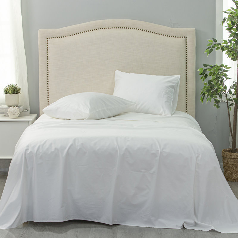 Full Size White Cotton Sateen Sheet Set