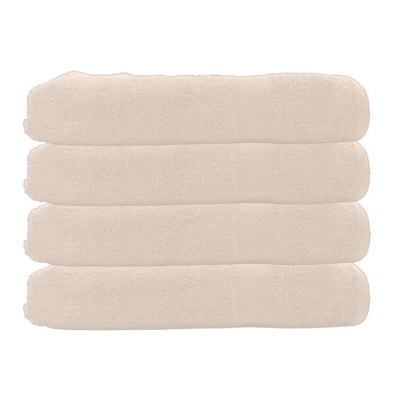 Summit 4 Piece Bath Towel Set, 100% Cotton, Ivory