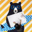 Erico Surfer Bear Kid's Washable Area Rug 3'X5', Multi/Gold/Blue-1309413103