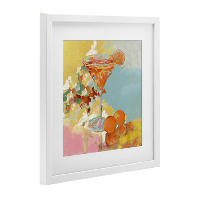 Summer Citrus Martini Framed Print Under Glass, design by Jane Slivka
