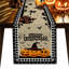 Chemin de table d'Halloween - chemin de table de citrouille de maison de hanche de 90 pouces de long, écharpes de commode de salle à manger de cuisine, décor de joyeux Halloween à carreaux taupe pour table basse-1874652695