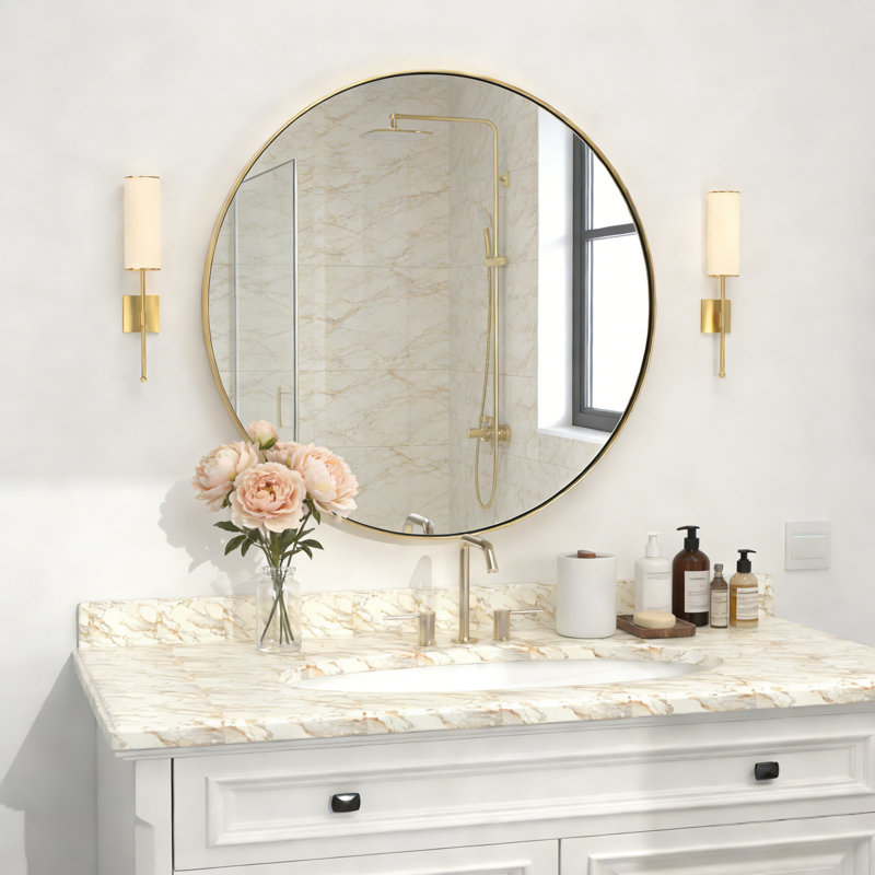 Miroir de salle de bain Morena, Doré, 36" x 36"
