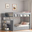 Lit superposé convertible avec escalier de rangement, table de chevet et 3 tiroirs-1942734706