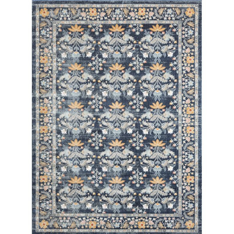 Abani Kyleigh DAL100A Lotus Repeat Medallion Indoor Outdoor Rug, Rectangle 6' x 9'