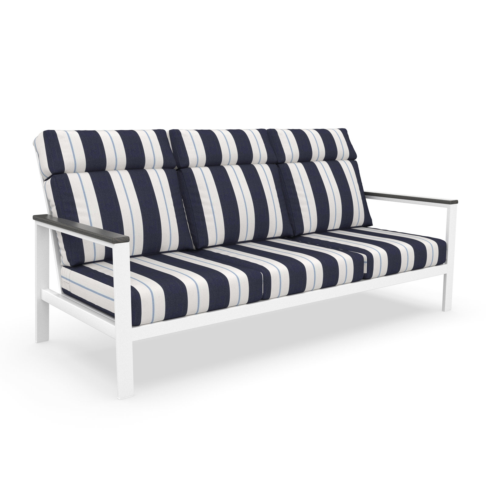 Townsend 80" Sunbrella® Patio Sofa, Striped, Relate Harbor