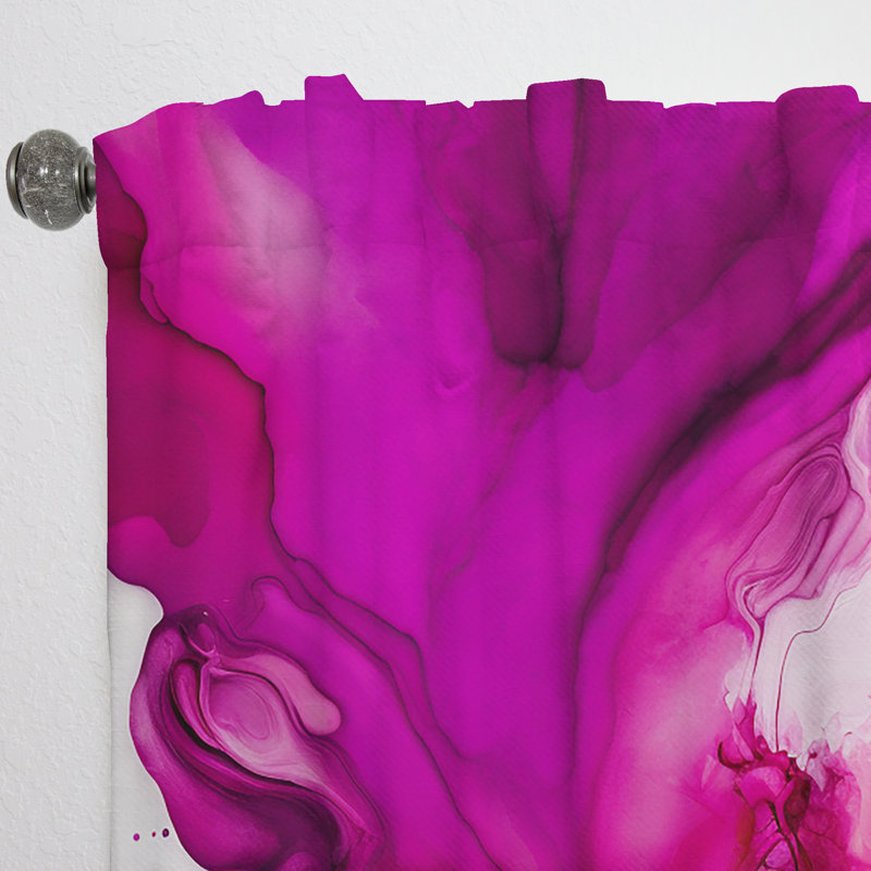 Ancien mystère in Viva Magenta II - Rideau abstrait en velours - 1 panneau, L 52 po x L 90 po
