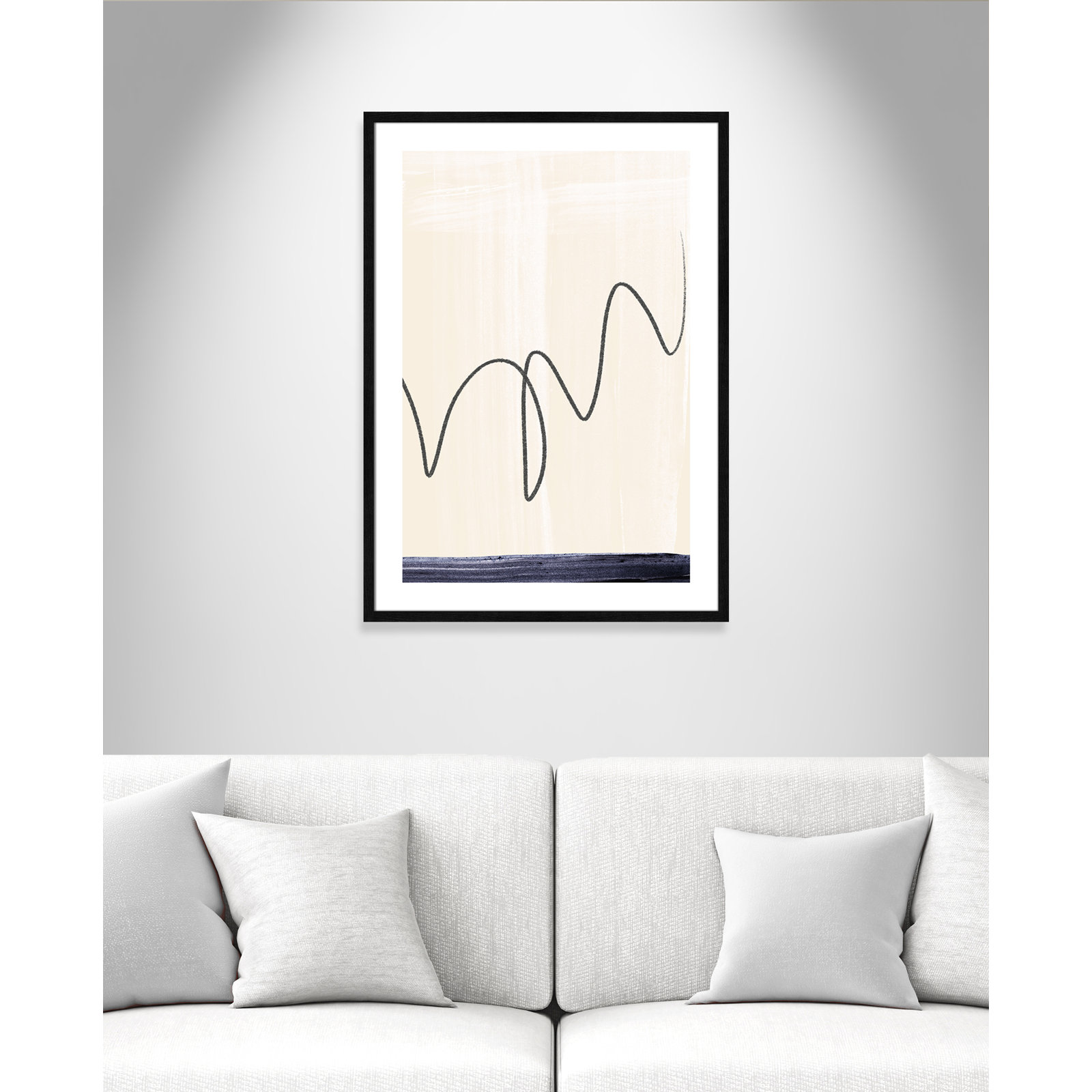 Tigerlily "Departured II" Painting, Black Framed Paper, 35.5" H x 25.5" W x 0.75" D