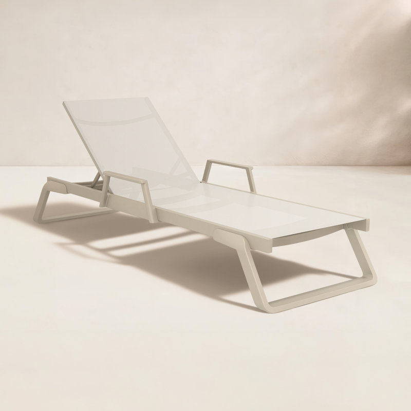 Genelda Outdoor Chaise Lounge, Tan