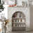 Beige Solid Wood Freestanding Fireplace