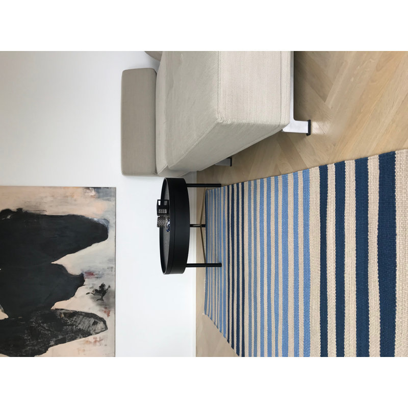Striped Cotton Hand Woven Area Rug, Rectangle 200 x 300cm