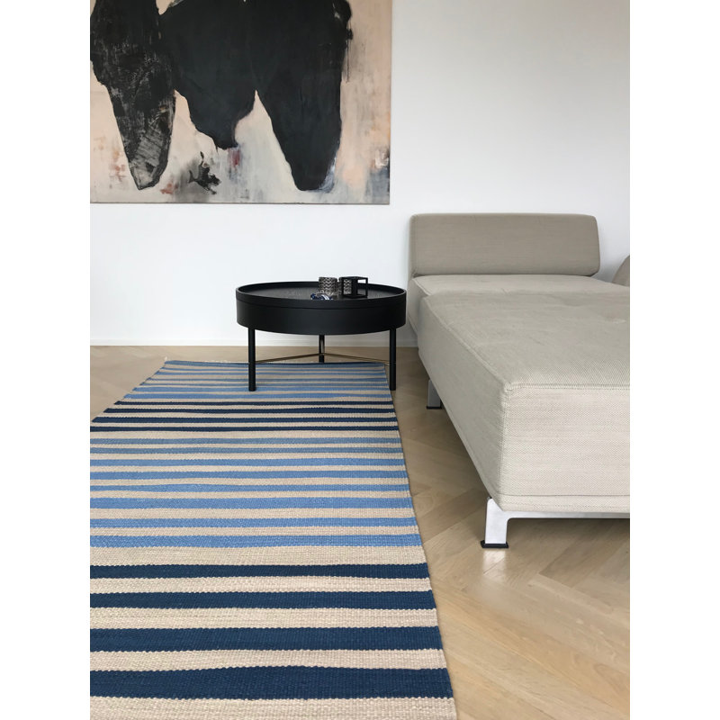 Striped Cotton Hand Woven Dhurrie, Rectangle 180 x 250cm