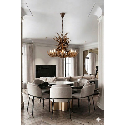 Whitson 9 - Light Brown Antler Chandelier